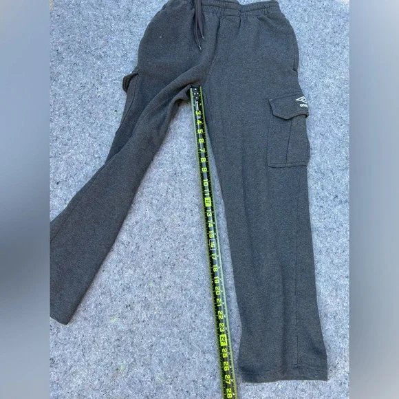 Umbro Cargo‎ Sweatpants Gray Small Fleece Lined Jogger Lounge Pants - Picture 6 of 10